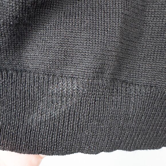 Calvin Klein Merino Wool Acrylic Striped V Neck Sweater Mens Medium Black Multi - Picture 13 of 15
